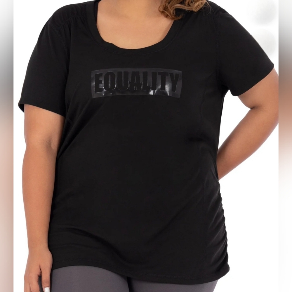 Terra Sky Women's 4X Black  Scoop Neck Equality Graphic Tee